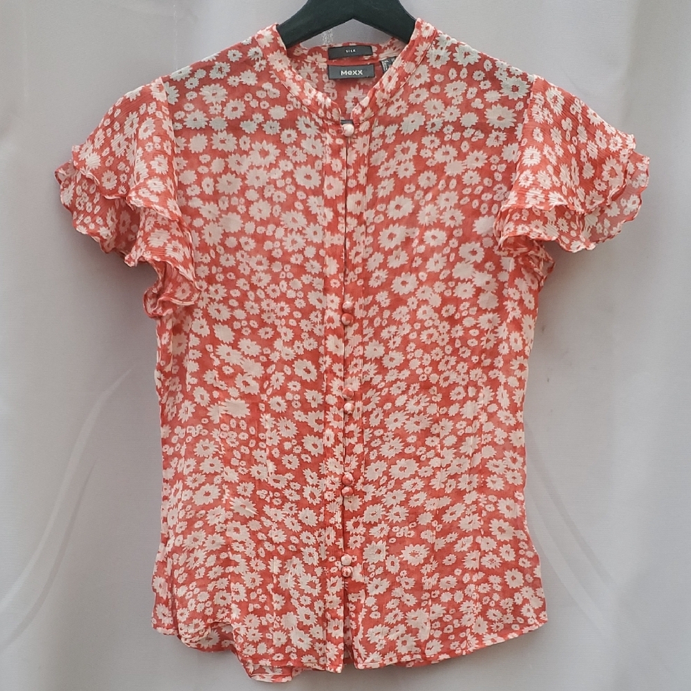 Mexx Coral Floral Blouse 100% Silk